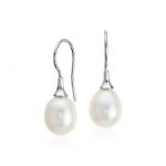 freshwater cultured pearl drop earrings in sterling silver (8mm) WYDKIWG