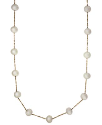 freshwater pearl necklace effy cultured freshwater pearl station necklace in 14k gold (5-1/2mm) LFDPPZJ