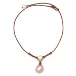 freshwater pearl necklace fine pearls and leather jewelry by designer wendy mignot grove freshwater MUYVKIB