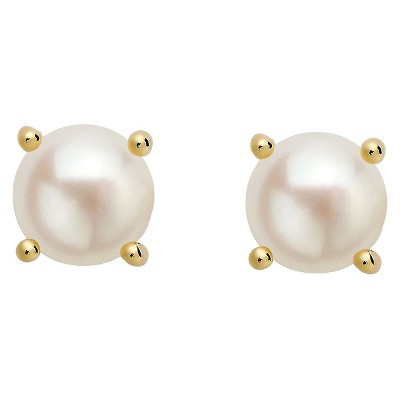 freshwater pearl stud earrings gold plated (june) HENKSRD