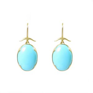 gabriella kiss 18k u0026 oval turquoise earrings HCIVINX