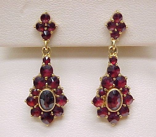 garnet earrings bohemian garnet ornate dangle earrings 18k gold FEIYVFG