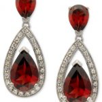 garnet earrings sterling silver earrings, garnet (6 ct. t.w.) and diamond (1/ DRLWIVW
