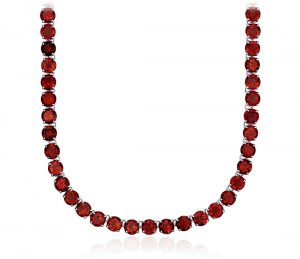 garnet necklace round garnet eternity necklace in sterling silver (5mm) SLHRFBC