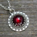 garnet necklace - small garnet pendant in sterling silver on sterling GZBUBCO