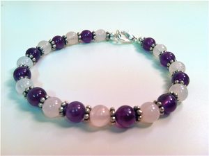 gemstone bracelets amethyst u0026 rose quartz gemstone bracelet NQGJKOE