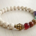 gemstone bracelets mala bracelet, buddha bracelet 7 chakra bracelet howlite bracelet yoga  bracelet IEPFGMW