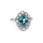 gemstone engagement rings colored stone engagement ring: genista blue zircon and diamond ring,  $2,685, VQFOCGQ