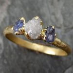 gemstone engagement rings dainty raw sapphire diamond gold engagement ring wedding ring montana  sapphire GKBPMEG
