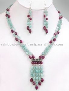 gemstone necklaces | emerald ruby designer gemstone necklace/gurgaon delhi,  view jewelry XXUGGHP