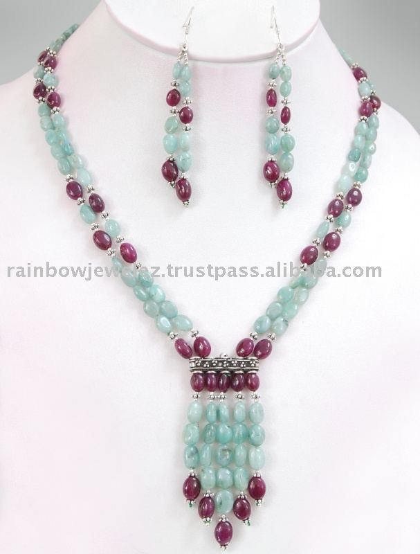 gemstone necklaces | emerald ruby designer gemstone necklace/gurgaon delhi,  view jewelry XXUGGHP