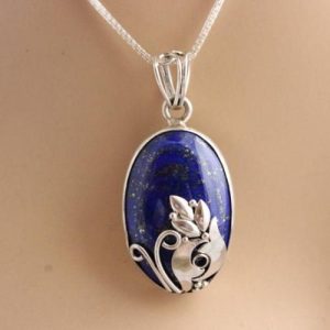 gemstone pendants blue pendant - lapis lazuli pendant - lapis pendant - bezel pendant FSZAMBZ