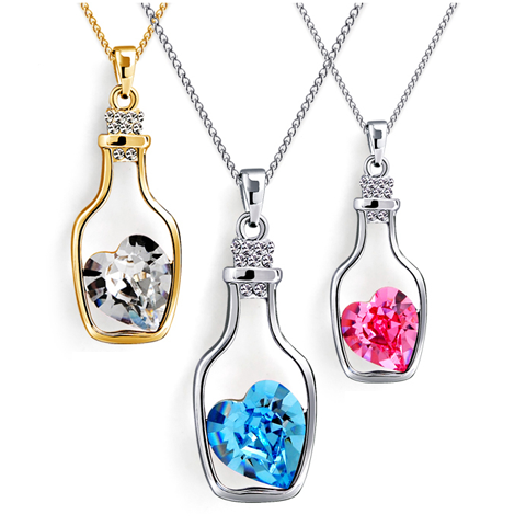 gemstone pendants love bottle gemstone pendant necklace - boardwalkbuy - 1 OYZUARA