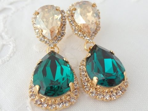 gemstone stone earrings designs || single stone artificial earrings || stone XCEVORX