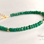 genuine emerald bracelet, gold filled emerald bracelet, green bracelet,  gift for NOYSOHA