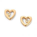 girls earrings d for diamond gold plated open heart earrings e5153 EKSPWAZ