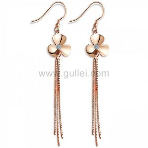 girls earrings gold plated silver flower long earrings for girls BPVRYHK