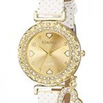 girls watches habors analogue white leather u0026 non-precious metal beige dial watch for XJMRYSM