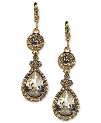givenchy earrings, gold-tone swarovski element teardrop earrings NKWJUIT