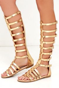 gladiator shoes cute gold sandals - flat sandals - gladiator sandals - $32.00 XGAMXSI