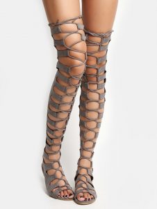 gladiator shoes grey lace up thigh high gladiator sandals | makemechic.com OYYPMBK