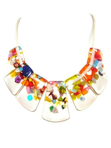 glass necklace cascade u0027rilmau0027 necklace by jackie brazil - done it with translucid fimo IYOKUFJ