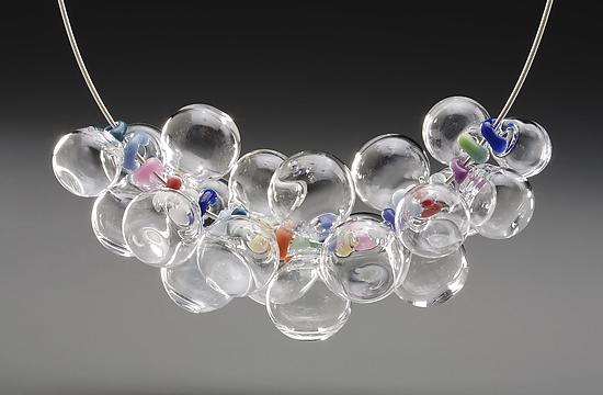 glass necklace rainbow bubble necklace HGAQYHV