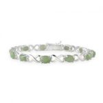 glitzy rocks sterling silver x and o green jade bracelet HNZYRJJ