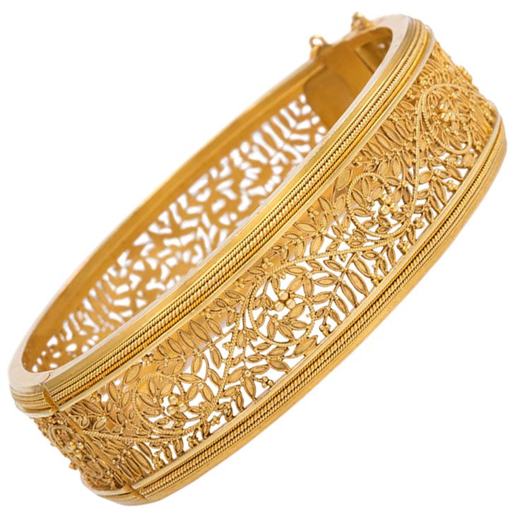 gold bangles antique french gold openwork bracelet BDBANGR