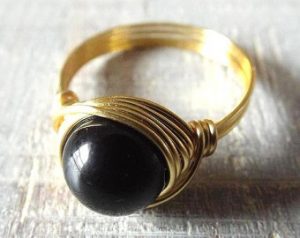 gold black onyx ring black onyx jewelry black stone ring birthday gift MMSRFNC