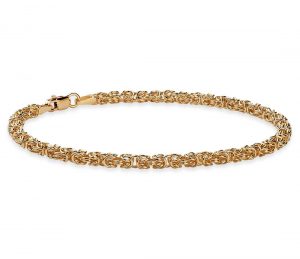 gold bracelets for women petite byzantine bracelet in 14k yellow gold SIKBJIK