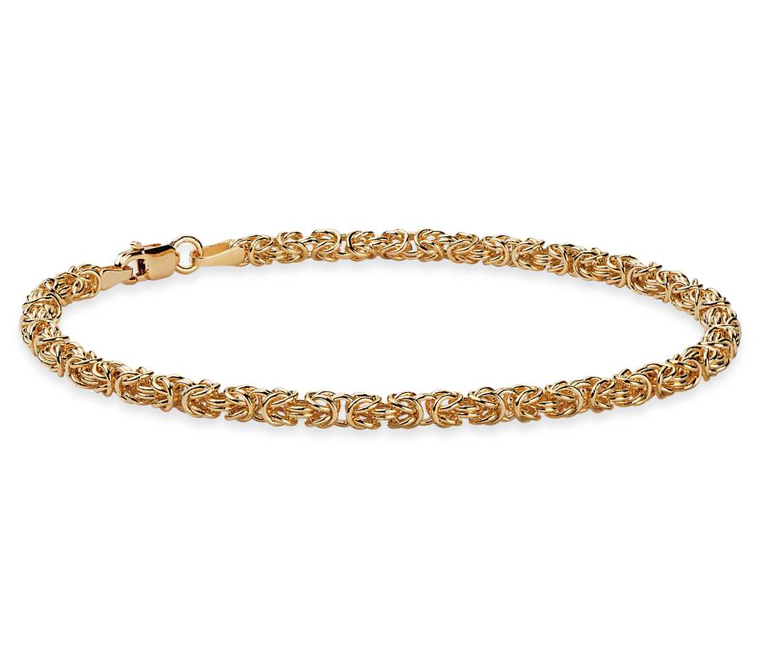 gold bracelets for women petite byzantine bracelet in 14k yellow gold SIKBJIK