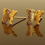 gold butterfly earrings, butterfly stud earrings, israeli designers, nature  jewelry, grauation IMPUMLU