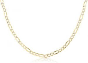 gold chain 10k yellow gold 2.5mm pave figaro chain - 20 ZVEJGWK