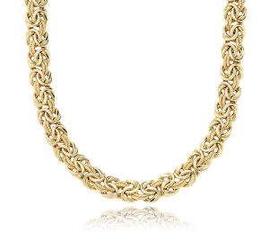 gold chain byzantine necklace in 18k yellow gold RIARVHO