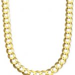 gold chain cuban chain link necklace in 10k gold ZEAZTLD