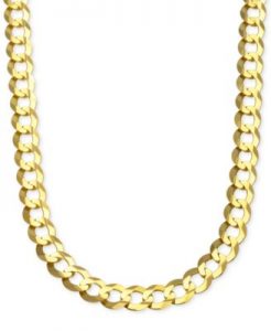 gold chain cuban chain link necklace in 10k gold ZEAZTLD