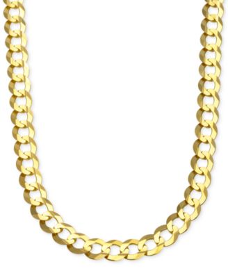 gold chain cuban chain link necklace in 10k gold ZEAZTLD