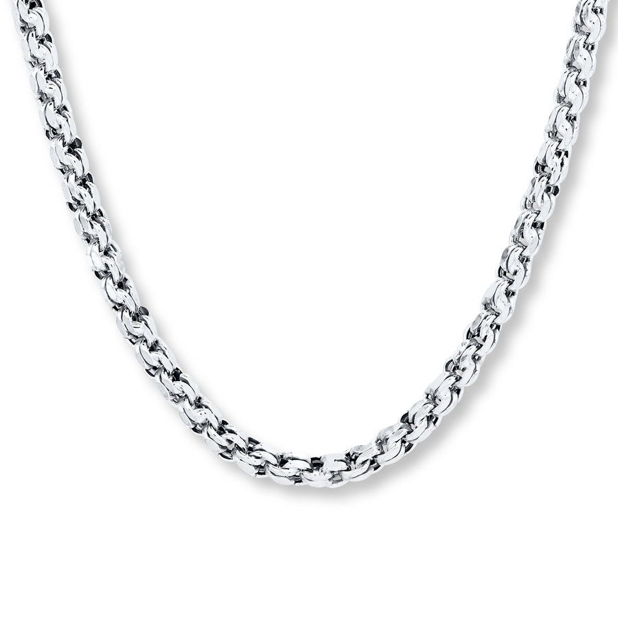 gold chain menu0027s chain link necklace 10k white gold 22 NPDAGZE