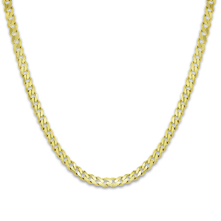 gold chain menu0027s curb chain necklace 14k yellow gold 24 NJHKWGF