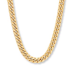 gold chain menu0027s miami cuban chain necklace 10k yellow gold 22 KHJQSXE