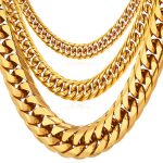 gold chain u7 miami cuban chains for men hip hop jewelry wholesale gold color ETICWFK