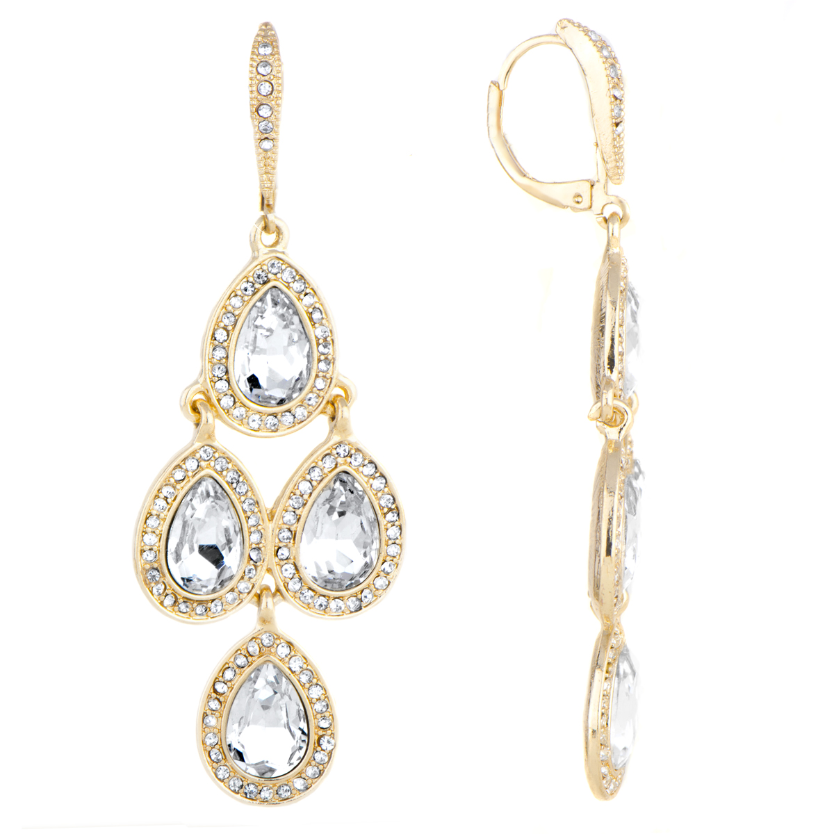 gold chandelier earrings akarau0027s goldtone rhinestone chandelier earrings. roll off image to close  zoom AQIHSHK