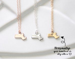 gold charms for necklace gold charm necklace massachusetts state, state charm bracelet  massachusetts, state of ZYXFLPO