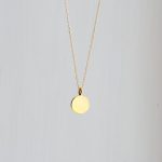 gold charms for necklace gold pendant necklace - engravable small round gold vermeil disk pendant SCASCOK