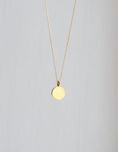 gold charms for necklace gold pendant necklace - engravable small round gold vermeil disk pendant SCASCOK