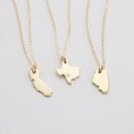 gold charms for necklace state charm necklace, dainty custom state necklace - gold necklace,  sterling OPZDPUR