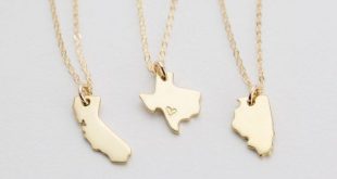 gold charms for necklace state charm necklace, dainty custom state necklace - gold necklace,  sterling OPZDPUR