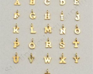 gold charms gold vermeil block alphabet charm, initial charm, approximately 8mm,  wholesale letter XKSMWWH