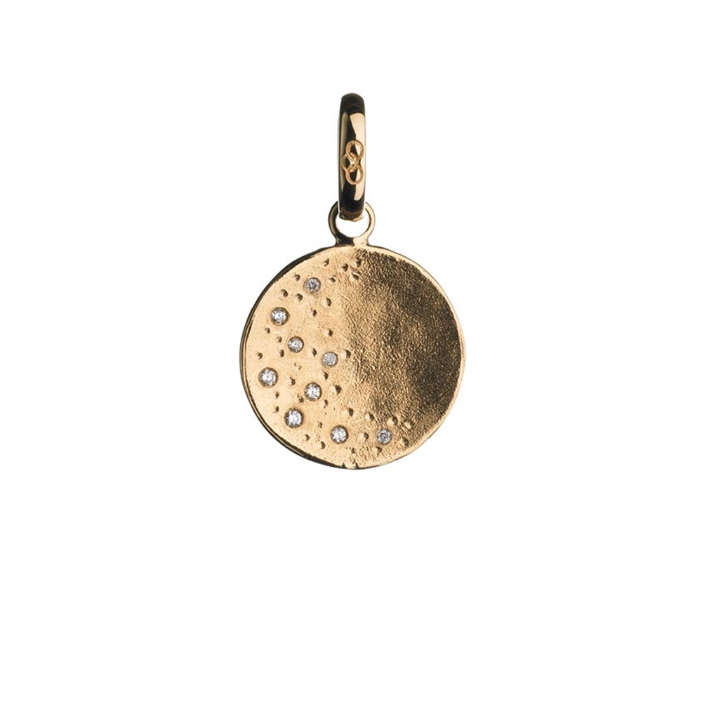 gold charms watch over me moon 18k yellow gold charm CKXUCIU